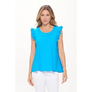 Aryeh Ruffle Cap Sleeve Swing Top